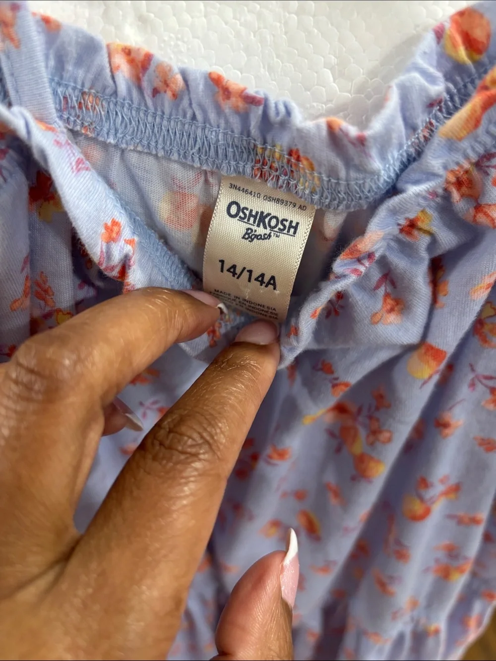 OshKosh B’Gosh floral off shoulder dress size 14
